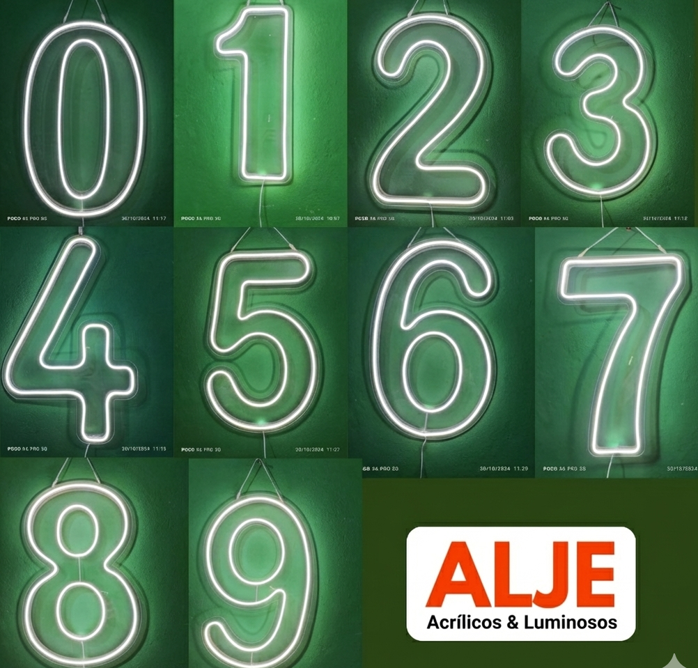 Número decorativo em LED iluminado